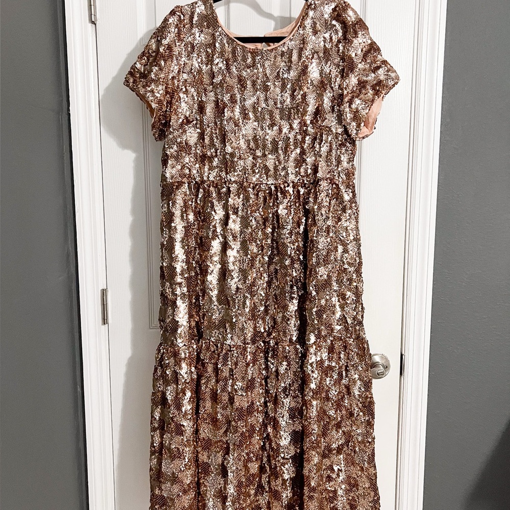 Anthropologie Bernadette Sequined Midi Dress - Picture 4 of 6